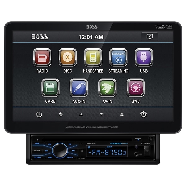 Boss Audio BVS10.1B Single-DIN 10.1 inch Detachable Touchscreen DVD P