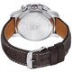 Longines Men's L27414732 'Weems' Silver Dial Brown Leather Strap Chronograph Watch