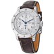 Longines Men's L27414732 'Weems' Silver Dial Brown Leather Strap Chronograph Watch