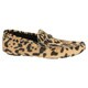 Robert Cavalli Men's Leopard Print Leather Slip-on Moccasin Loafers