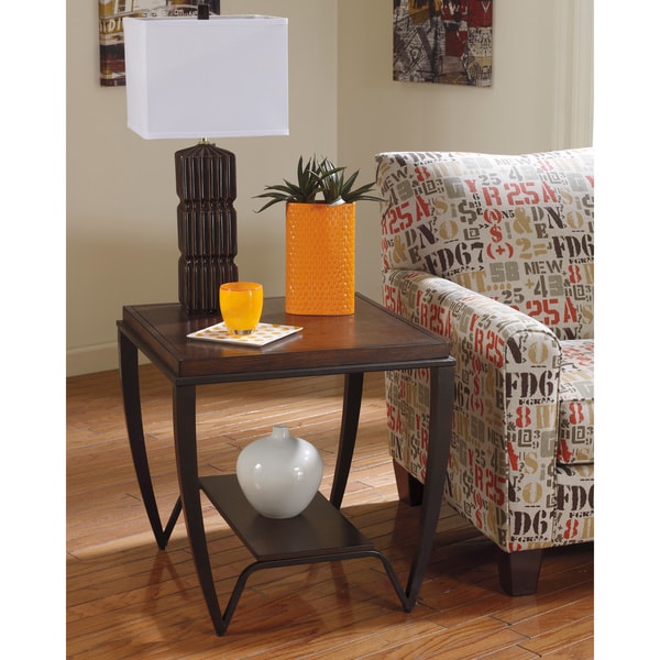 Signature Designs by Ashley 'Brashawn' Square Medium Brown End Table
