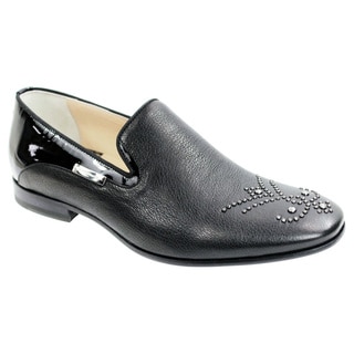 Hot Deal Alessandro Dell'acqua Mens Black Studded Leather Dress Shoes