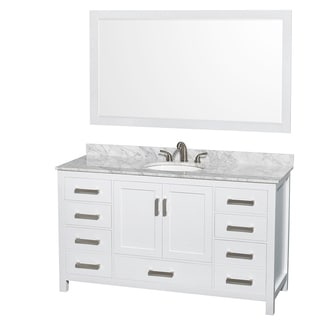 (>_<)  Wyndham Collection Sheffield White 60-inch Single Vanity