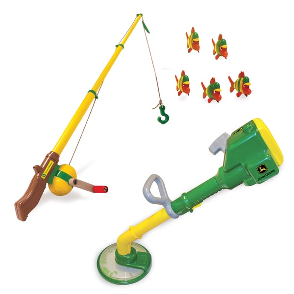 TOMY John Deere Fishing Pole and Yard Trimmer Toy Bundle 16339238