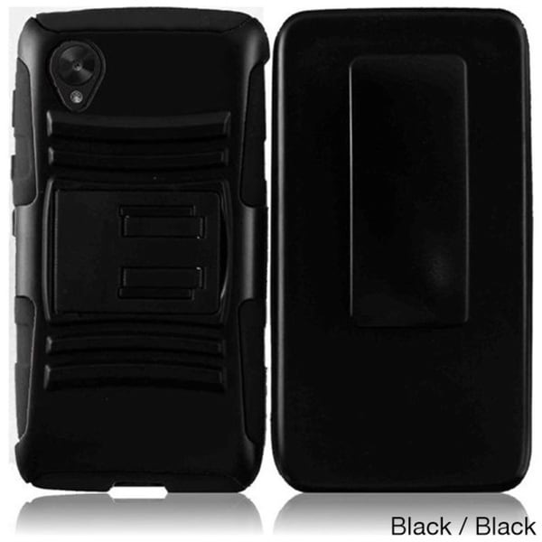 BasAcc With Kickstand Holster Rugged Dual Layer Hybrid Case for Google Nexus 5
