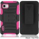 INSTEN Kickstand Holster Rugged Dual Hybrid Phone Case Cover for LG Optimus F3 All Carriers