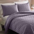 City Scene Moroccan Medallion Shadow Purple Cotton 3-piece Quilt Set