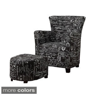 (>_<)  Alicia-Club Chair with Ottoman
