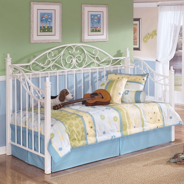 Signature Designs By Ashley Exquisite White Metal Day Bed And Deck ...