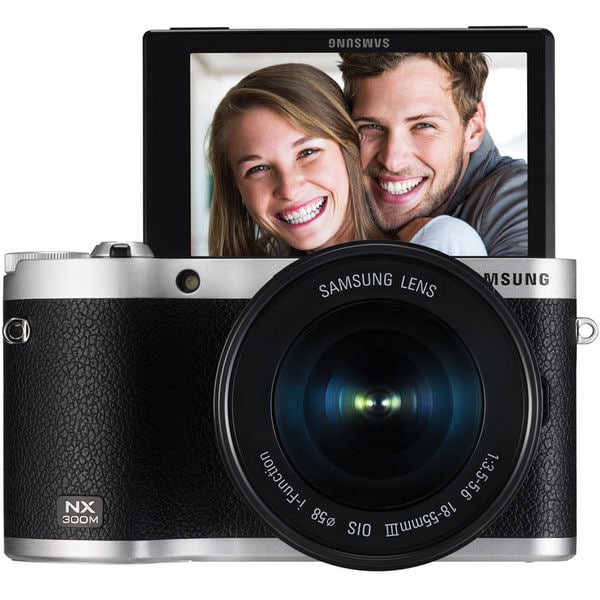 Samsung NX300M Mirrorless 20.3MP Wi-Fi Black Digital Camera Body with 18-55mm OIS Lens