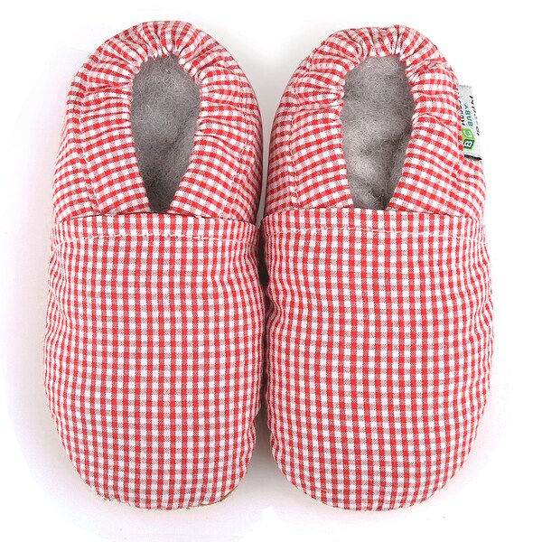 here leather sole shoes intant checkered soft leather sole shoes