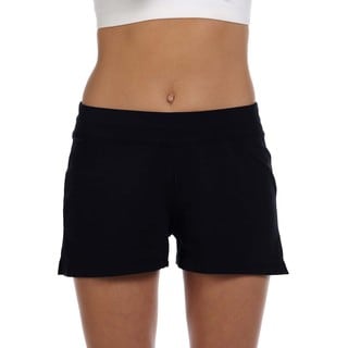 Bella Women's Black Cotton/ Spandex Fitness Shorts-Image