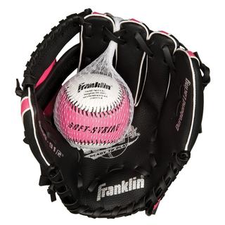 Franklin Sports 9.5-inch Black/ Pink PVC Right Handed Baseball Glove-Image