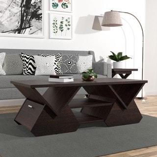 Find Shop Furniture of America Melika Espresso Geometric Coffee Table