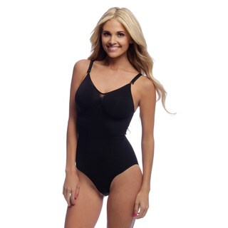 Body Beautiful Women's Black Seamless Full Bodysuit Shaper-Image