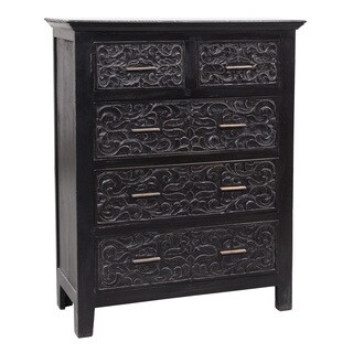 Low Price Bogut Black Vintage Inspired 5-drawer Dresser
