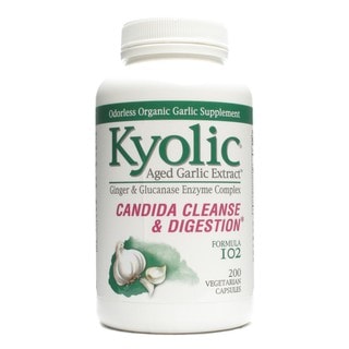 Kyolic Aged Garlic Extract Candida Cleanse and Digestion Formula 102 100 Capsules (Pack of 4)-Image