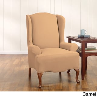 Sure Fit Stretch Honeycomb Wing Chair Slipcover-Image