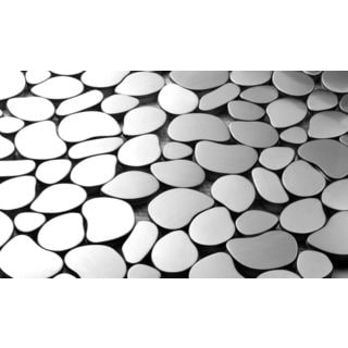 Buy Online Martini Mosaic Pebble Stainless Steel 12x12-inch Tiles (Set of 7)