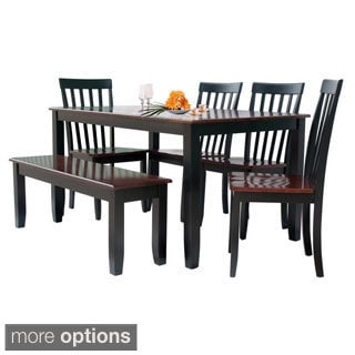 ===>  Solid Hardwood Two-tone 6-piece Dining Set