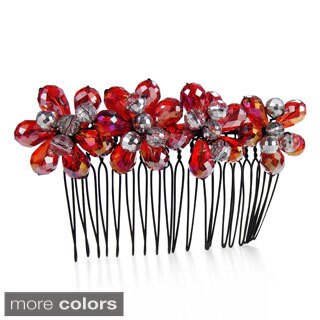 Exquisite Floral Bouquet Sparkling Crystals Hair Comb (Thailand)-Image