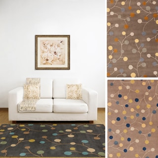 Low Price Hand-tufted Gum Drop Floral Square Wool Area Rug (9'9 x 9'9)