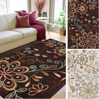 See Reviews Hand-tufted Peacock Floral Wool Area Rug (10' x 14')