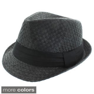 Faddism Men's Woven Fashion Fedora Hat-Image