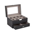 8-compartment Watch Box and Jewelry Drawer Storage Box