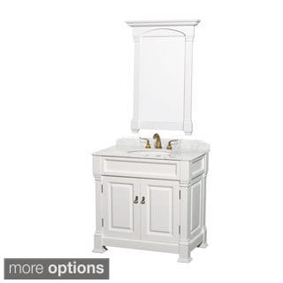 Buy Online Andover Single 36-inch White Bathroom Vanity and Mirror