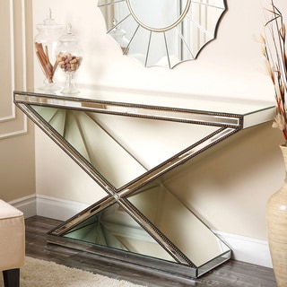 ABBYSON LIVING Cosmo X-shaped Mirrored Console Table