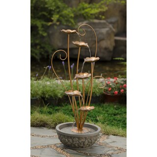 Great Prices Metal Leaves and Curling Stems Water Fountain
