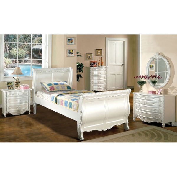 Furniture of America Mystical Reign Pearl White 4-piece Bedroom Set ...
