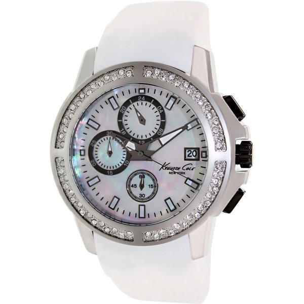 Kenneth Cole Men's KC2798 White Silicone Quartz Watch with Mother-Of-Pearl Dial