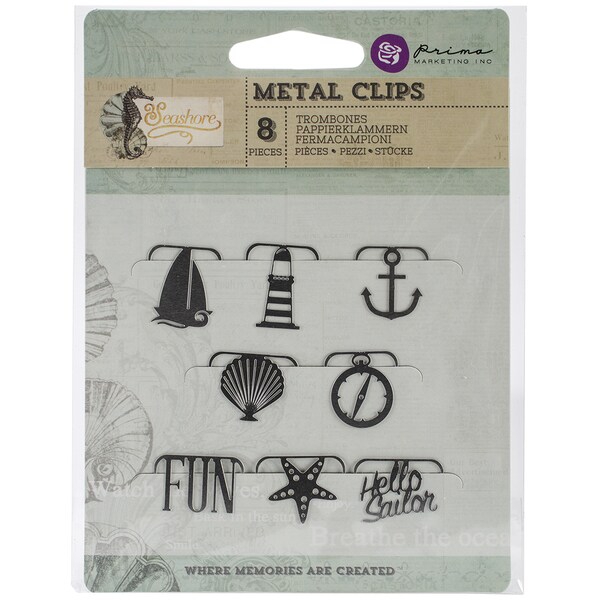 Seashore Metal Paper Clips 8/Pkg