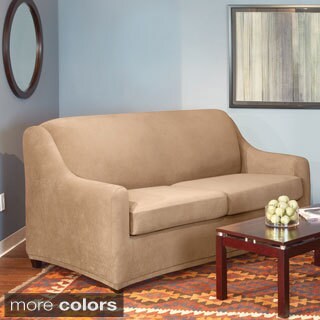 Sure Fit Stretch Pearson 3-piece Sleeper Sofa Slipcover-Image