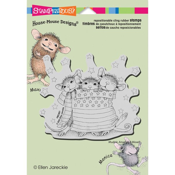 Stampendous House Mouse Cling Rubber Stamp 5.5inX4.5in Sheet -Star Spangled Mice