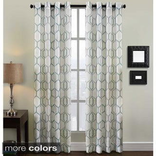 (>_<)  Grafton Geometric Print Grommet Top Curtain Panel