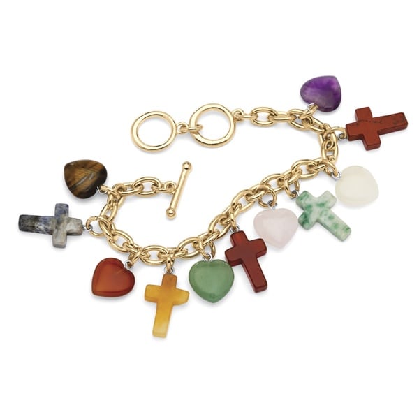 Heart/ cross Agate D'Andrea Cross Gemstone  charm Charm bracelet Angelina with Bracelet