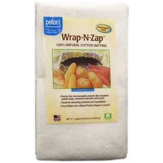 Wrap-N-Zap 100% Natural Cotton Batting 45inX36in-Natural