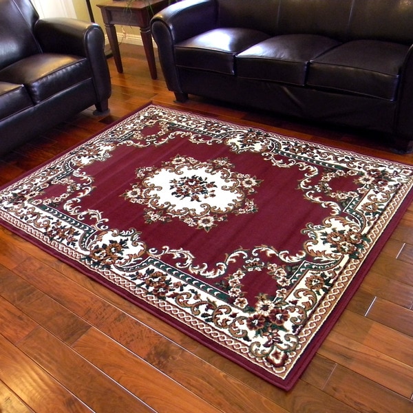 TajMahal Burgundy Oriental Area Rug (5' x 7') 16369162 Overstock
