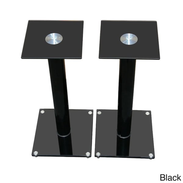 MountIt! Premium Aluminum and Glass Speaker Stands for Home Theater