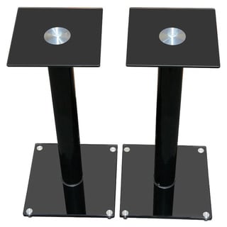 Mount-It! Premium Aluminum and Glass Speaker Stands for Home Theater Satellite Speakers and for Bookshelf Speakers