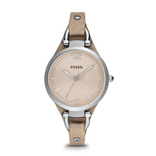 Fossil Women's Georgia ES2830 Beige Leather Analog Quartz Watch with Beige Dial