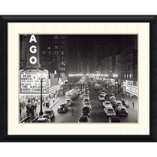 Now Sale H. Armstrong Roberts 'Night Scene of Chicago State Street, 1953' Framed Art Print 42 x 34-inch