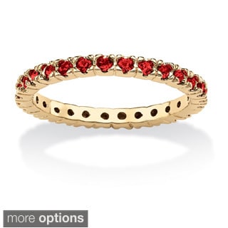 PalmBeach Round Birthstone 18k Gold-Plated Stackable Eternity Band Color Fun