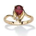 PalmBeach Pear-Cut Birthstone and Crystal Accent Ring 18k Gold-Plated Color Fun