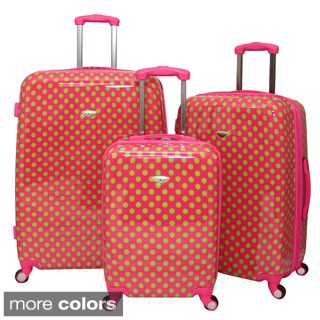 polka dot hardside luggage