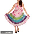 Women's Tie-dyed Rayon Sleeveless Dress (India)