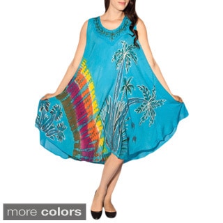 Women's Tie Dye Rasta Sleeveless Sundress (India)-Image